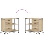 Gabinete de oficina con rueda Roble Sonoma 76 x 41 x 72 cm