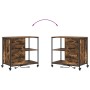 Gabinete de oficina con rueda Roble ahumado 76 x 41 x 72 cm