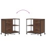 Gabinete de oficina con rueda Marrón roble 76 x 41 x 72 cm