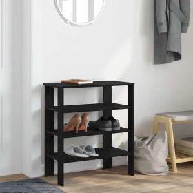 Mueble zapatero madera contrachapada negro 61x32x70 cm