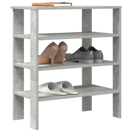 Mueble zapatero madera contrachapada gris hormigón 61x32x70 cm