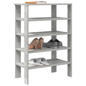 Mueble zapatero madera contrachapada gris hormigón 61x32x87,5cm