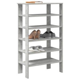 Mueble zapatero madera contrachapada gris hormigón 61x32x105 cm