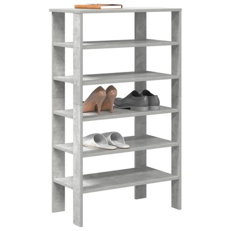 Mueble zapatero madera contrachapada gris hormigón 61x32x105 cm