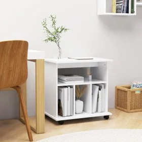 Kleiderschrank aus weißem Sperrholz mit Rollen 60x45x60 cm von vidaXL, Schließfächer und Lagerschränke - Ref: Foro24-808476, ...