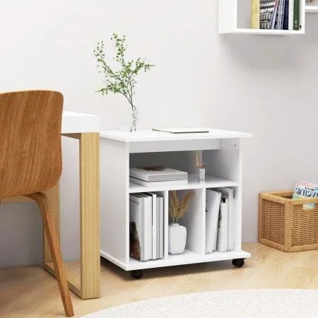 White plywood cabinet with wheels 60x45x60 cm by vidaXL, Lockers and storage cabinets - Ref: Foro24-808476, Price: 54,62 €, D...