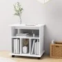 Armario con ruedas madera contrachapada blanco 60x45x60 cm de vidaXL, Taquillas y armarios de almacenamiento - Ref: Foro24-80...