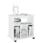 Armario con ruedas madera contrachapada blanco 60x45x60 cm de vidaXL, Taquillas y armarios de almacenamiento - Ref: Foro24-80...
