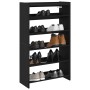 Mueble zapatero madera contrachapada negro 60x25x100 cm