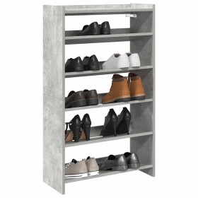 Mueble zapatero madera contrachapada gris hormigón 60x25x100 cm
