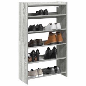 Mueble zapatero madera contrachapada gris sonoma 60x25x100 cm