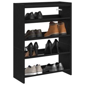 Mueble zapatero madera contrachapada negro 60x25x81 cm en Zapateros y organizadores de calzado | Comprar online en Foro24