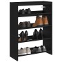 Mueble zapatero madera contrachapada negro 60x25x81 cm