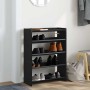 Mueble zapatero madera contrachapada negro 60x25x81 cm