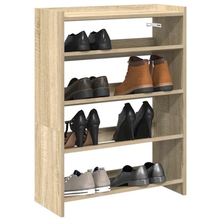 Mueble zapatero madera contrachapada roble sonoma 60x25x81 cm