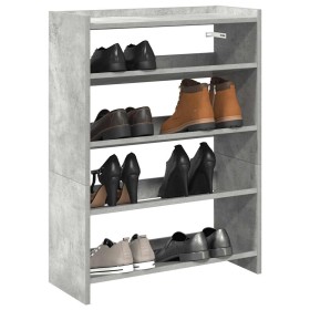Mueble zapatero madera contrachapada gris hormigón 60x25x81 cm