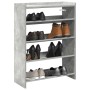 Mueble zapatero madera contrachapada gris hormigón 60x25x81 cm