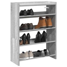 Mueble zapatero madera contrachapada gris sonoma 60x25x81 cm