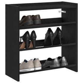 Mueble zapatero madera contrachapada negro 60x25x62 cm en Zapateros y organizadores de calzado | Comprar online en Foro24