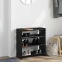 Mueble zapatero madera contrachapada negro 60x25x62 cm