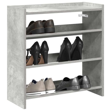 Mueble zapatero madera contrachapada gris hormigón 60x25x62 cm