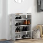Mueble zapatero madera contrachapada gris hormigón 60x25x62 cm