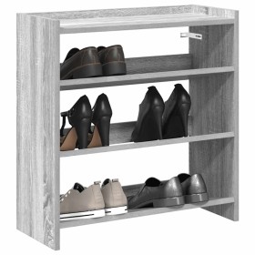 Mueble zapatero madera contrachapada gris sonoma 60x25x62 cm
