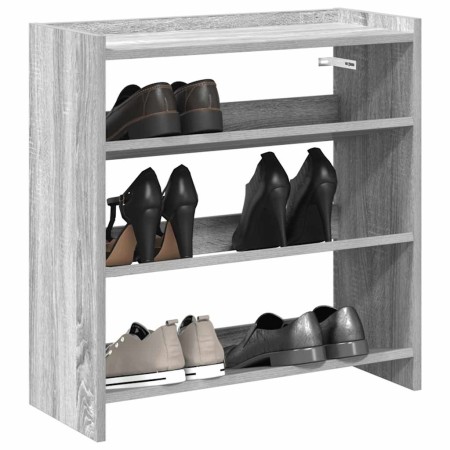Mueble zapatero madera contrachapada gris sonoma 60x25x62 cm