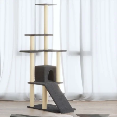 Cat scratching post with dark gray sisal posts 155 cm by vidaXL, Cat furniture - Ref: Foro24-171517, Price: 55,94 €, Discount: %