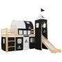 High bed for children with slide and ladder made of pine wood 97x208 cm by vidaXL, Cribs and beds for children - Ref: Foro24-...