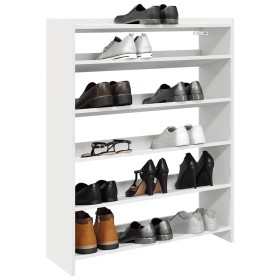 Mueble zapatero madera contrachapada blanco 80x25x100 cm