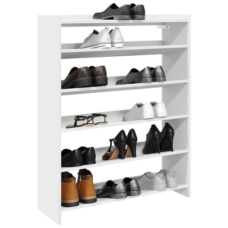 Mueble zapatero madera contrachapada blanco 80x25x100 cm