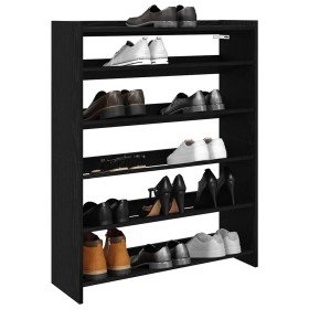 Mueble zapatero madera contrachapada negro 80x25x100 cm en Zapateros y organizadores de calzado | Comprar online en Foro24