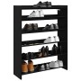 Mueble zapatero madera contrachapada negro 80x25x100 cm