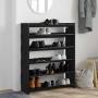 Mueble zapatero madera contrachapada negro 80x25x100 cm