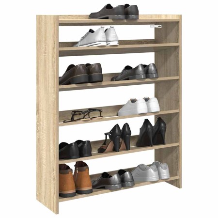 Mueble zapatero madera contrachapada roble sonoma 80x25x100 cm