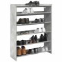 Mueble zapatero madera contrachapada gris hormigón 80x25x100 cm