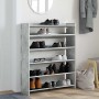 Mueble zapatero madera contrachapada gris hormigón 80x25x100 cm