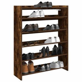 Zapatero madera contrachapada roble ahumado 80x25x100 cm en Zapateros y organizadores de calzado | Comprar online en Foro24