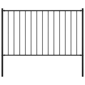 Panel de valla con postes de acero con recubrimiento en polvo