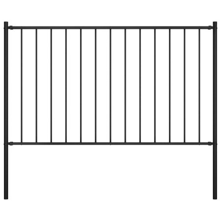 Panel de valla con postes de acero con recubrimiento en polvo