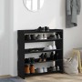 Mueble zapatero madera contrachapada negro 80x25x81 cm