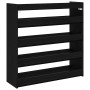 Mueble zapatero madera contrachapada negro 80x25x81 cm