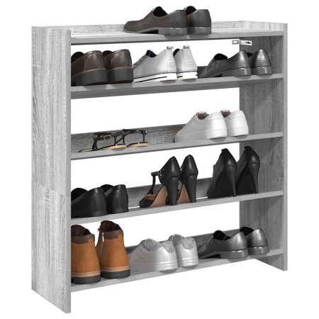 Mueble zapatero madera contrachapada gris sonoma 80x25x81 cm