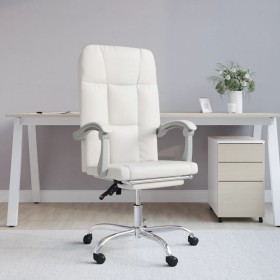Silla de oficina reclinable cuero sintético blanco