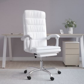Silla de oficina reclinable cuero sintético blanco de vidaXL, Sillas de oficina - Ref: Foro24-349658, Precio: 115,81 €