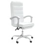 Silla de oficina reclinable cuero sintético blanco de vidaXL, Sillas de oficina - Ref: Foro24-349658, Precio: 115,81 €