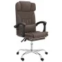 Brown synthetic leather massage reclining office chair by vidaXL, Office chairs - Ref: Foro24-349744, Price: 131,83 €, Discou...