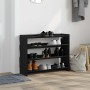 Mueble zapatero madera contrachapada negro 80x25x62 cm