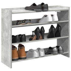 Mueble zapatero madera contrachapada gris hormigón 80x25x62 cm